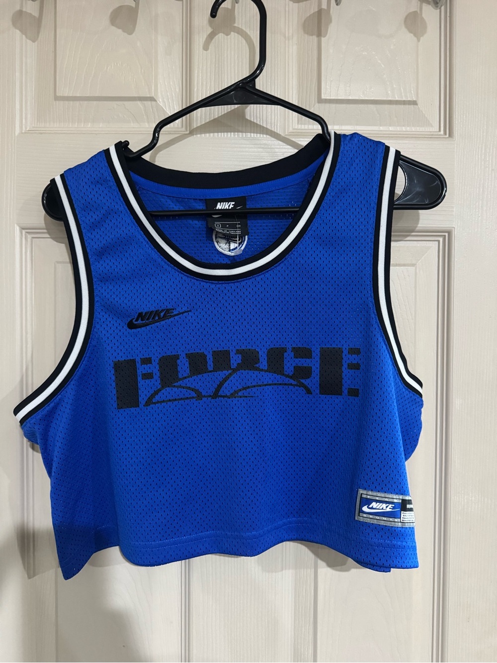 Nike Royal Blue Mesh Sports Jersey with Black & White Trim